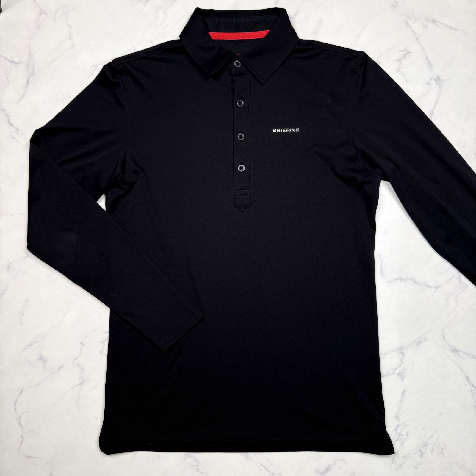 BRIEFING GOLF ブリーフィング ゴルフ 長袖ポロシャツ ブラック メンズ S 日本製