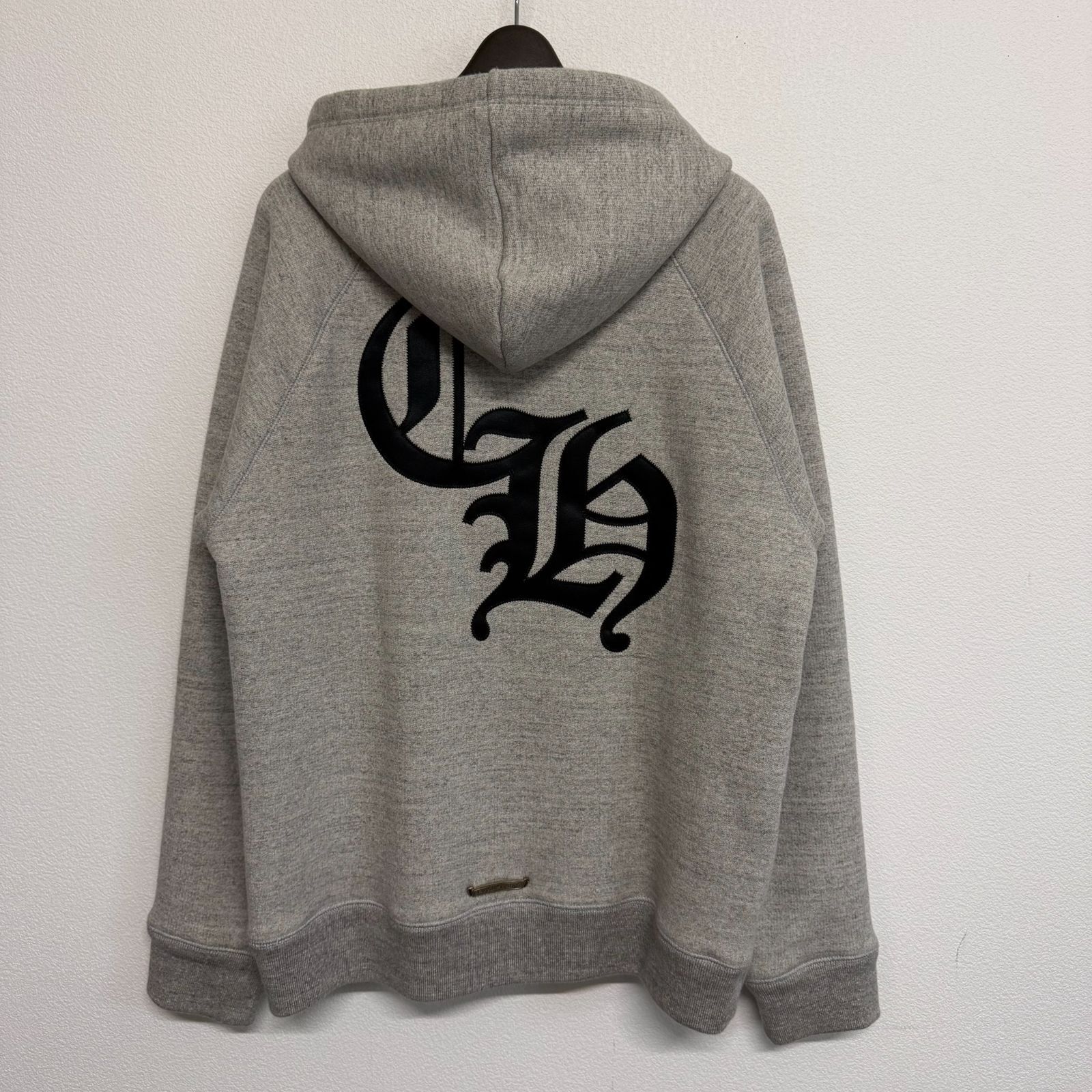 CHROME HEARTS Y NOT Cemetery Cross CH クロムハーツ ワイノット セメタリークロス CHロゴ 刺繡 グレー パーカー フーディー 長袖 アウター トップス メンズ レディース Mサイズ 極美品 2746