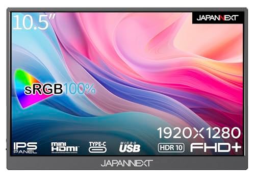 ☆新品☆JAPANNEXT 10.5インチ IPSパネル フルHD+(1920x1280)解像度 モバイルモニター JN-MD-IPS105FHDPR USB Type-C miniHDMI sRGB100% USB OTG対応 スマートケー 9475d787
