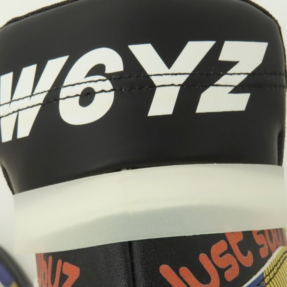 新品】ウィズ（W6YZ） W6YZ QM240-1A18 合成皮革 スニーカー ブラックx
