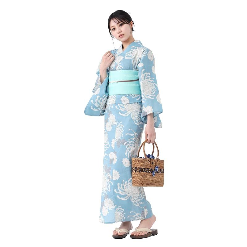 [たゆたふ / TAYU-TAFU] セパレート浴衣 作り帯 2点 セット セパレートタイプ 簡単 着付け 二部式 ゆかた レディース 花火大会 夏祭り L パステル 乱菊柄