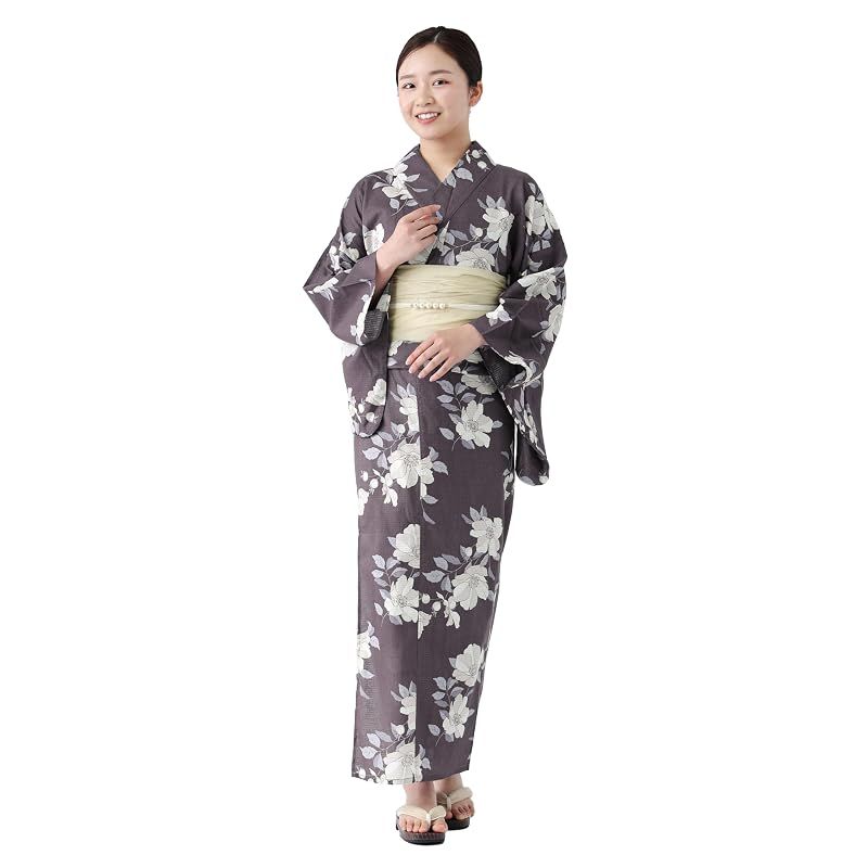 [たゆたふ] セパレート浴衣 3点 セット 帯 下駄 花柄 簡単 二部式 兵児帯 浴衣セット レディース かわいい おしゃれ 花火大会 夏祭り 小さいサイズ 大きいサイズ B チャコールブラウン系ひなげし柄 M 15,139円