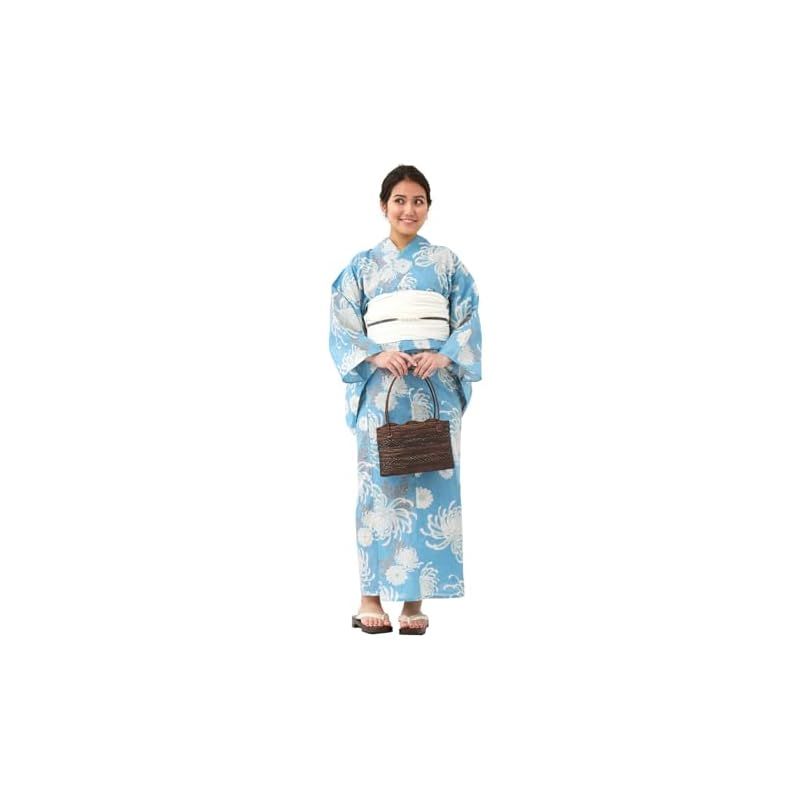 [たゆたふ] セパレート浴衣 3点 セット 帯 下駄 花柄 簡単 二部式 兵児帯 浴衣セット レディース かわいい おしゃれ 花火大会 夏祭り 小さいサイズ 大きいサイズ パステル 乱菊柄 L