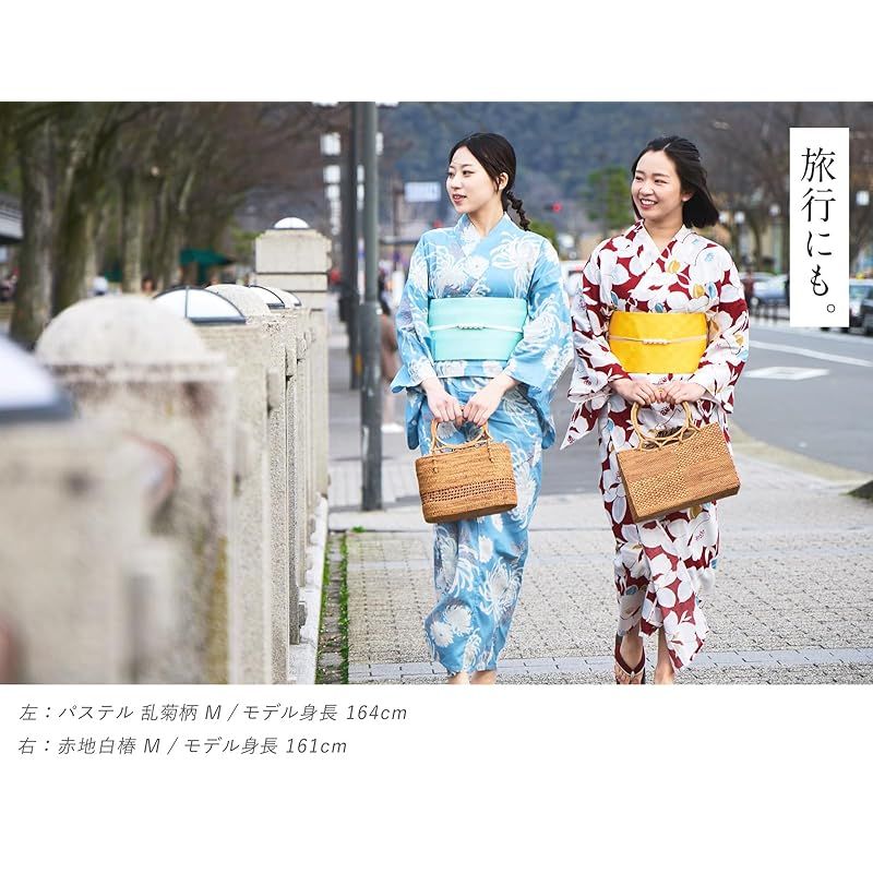 [たゆたふ / TAYU-TAFU] セパレート浴衣 作り帯 2点 セット セパレートタイプ 簡単 着付け 二部式 ゆかた レディース 花火大会 夏祭り S 縦縞ひまわり