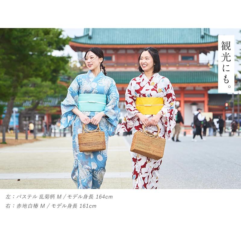 [たゆたふ / TAYU-TAFU] セパレート浴衣 作り帯 2点 セット セパレートタイプ 簡単 着付け 二部式 ゆかた レディース 花火大会 夏祭り S 縦縞ひまわり