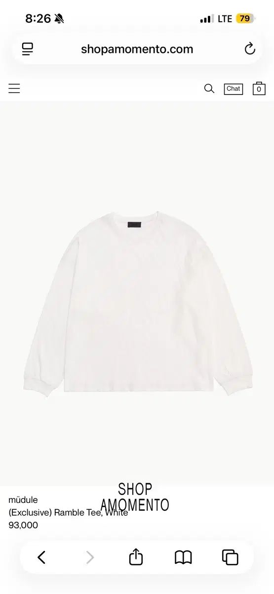MUDULE ラムブル Tシャツ ロングスリーブ 白