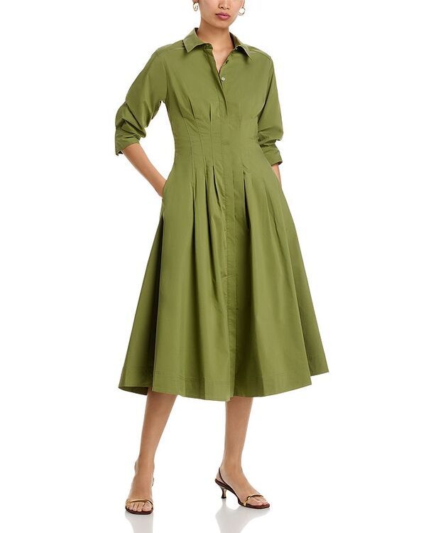 シムカイ レディース トップス ワンピース ミディワンピース ミディ SIMKHAI Jazz Pintuck Midi Dress Olive オリーブ