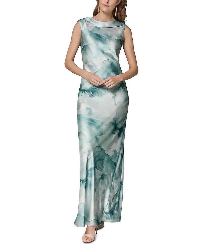 ダナキャラン レディース トップス ワンピース ハイネック ノースリーブ マキシ Donna Karan Sleeveless High Neck Maxi Dress Waterlily Multi