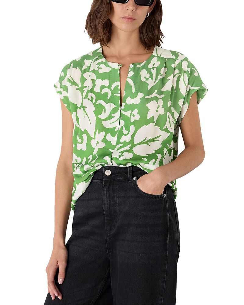 ホイッスルズ レディース トップス シャツ フラワー柄 プリント フラワー Whistles Floral Print Keyhole Top GreenMulti グリーン