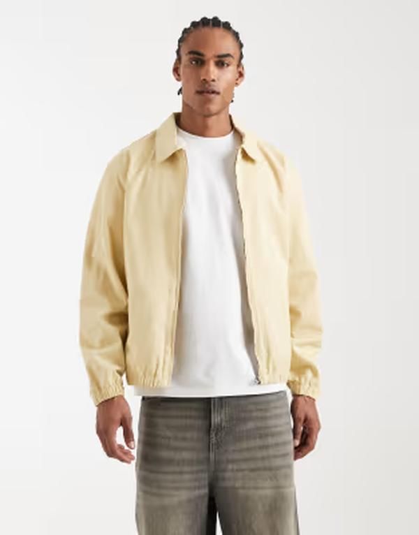 エイソス メンズ アウター ジャケット・ブルゾン コットン ASOS DESIGN cotton harrington jacket in yellow イエロー