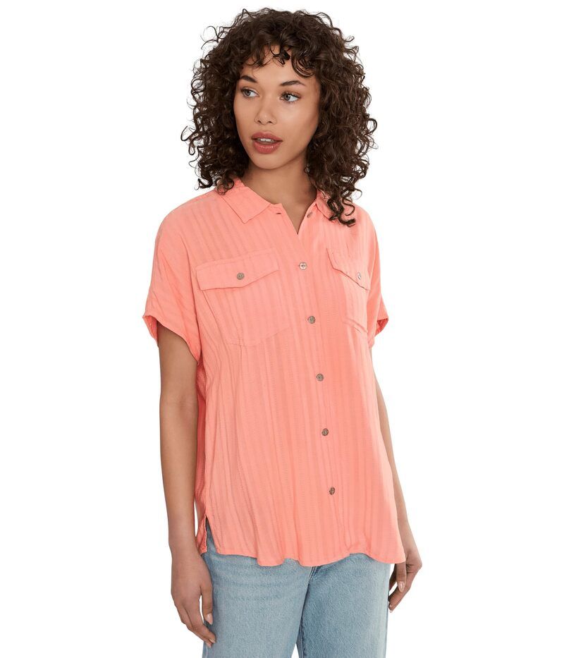 アリアト レディース トップス シャツ Ariat Badlandshirt Peach Amber ピーチ