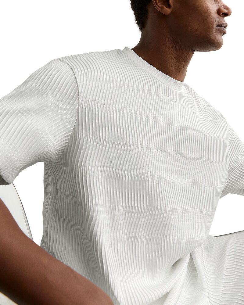 レイス メンズ トップス シャツ リラックスフィット REISS Relaxed Fitextured Wave Jacquard TShirt White ホワイト