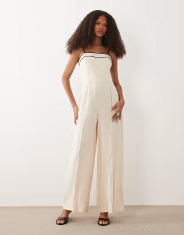 マンゴ レディース トップス ジャンプスーツ Mango strappy jumpsuit BEIGE ベージュ 31,070円