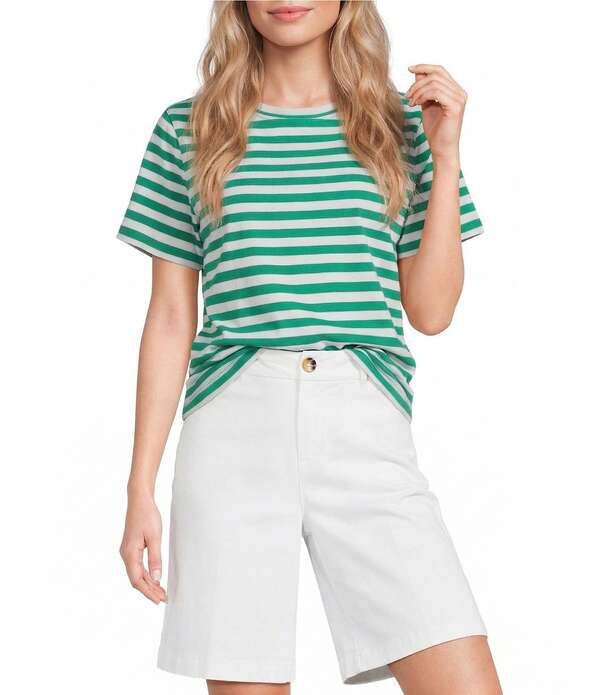 ウエストバウンド レディース トップス Tシャツ クルーネック プリント Westbound Perfect Outfit Pickstripe Print Short Sleeve Crew Nec