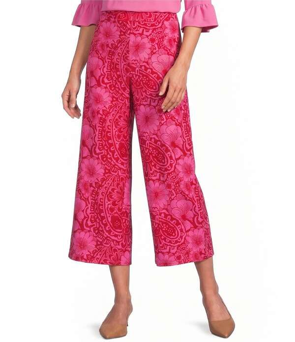 ジュードコーナリー レディース ボトムス カジュアルパンツ ワイドレッグ プリント Jude Connally Lolly Painted Paisley Print Coordinating Lig
