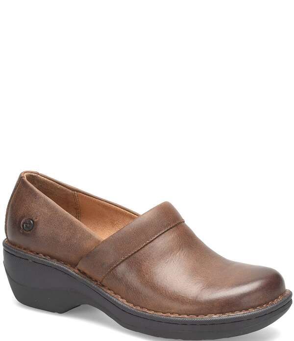 ボーン レディース シューズ サンダル ヒール Born Toby Duo Wedge Heel Clogs Brown ブラウン