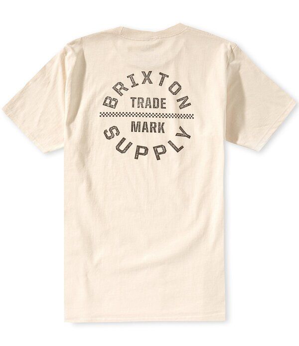 ブリクストン メンズ トップス シャツ ロゴ グラフィック Brixton Oath Logo Short Sleeve Graphic TShirt CreamWashed Black クリーム