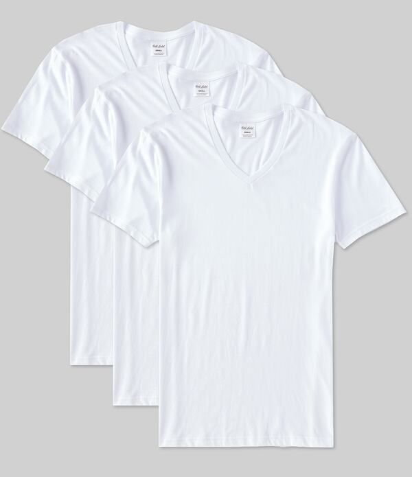 ラウンドトゥリーアンドヨーク メンズ トップス Tシャツ Vネック コットン Gold Label Roundtree Yorke Supima Cotton VNeck Undershirts 3P
