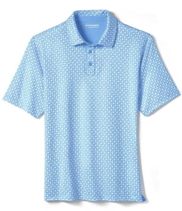ジョンストンアンドマーフィー メンズ トップス シャツ プリント Johnston Murphy XC Helmet And Football Print Short Sleeve Polo Shir