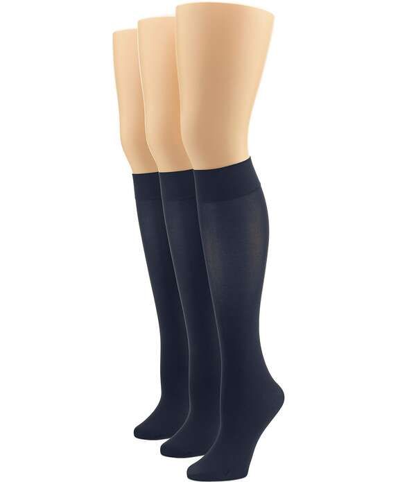 ヒュー レディース ボトムス カジュアルパンツ HUE Soft Opaque Knee High Socks 3 Pack Navy ネイビー