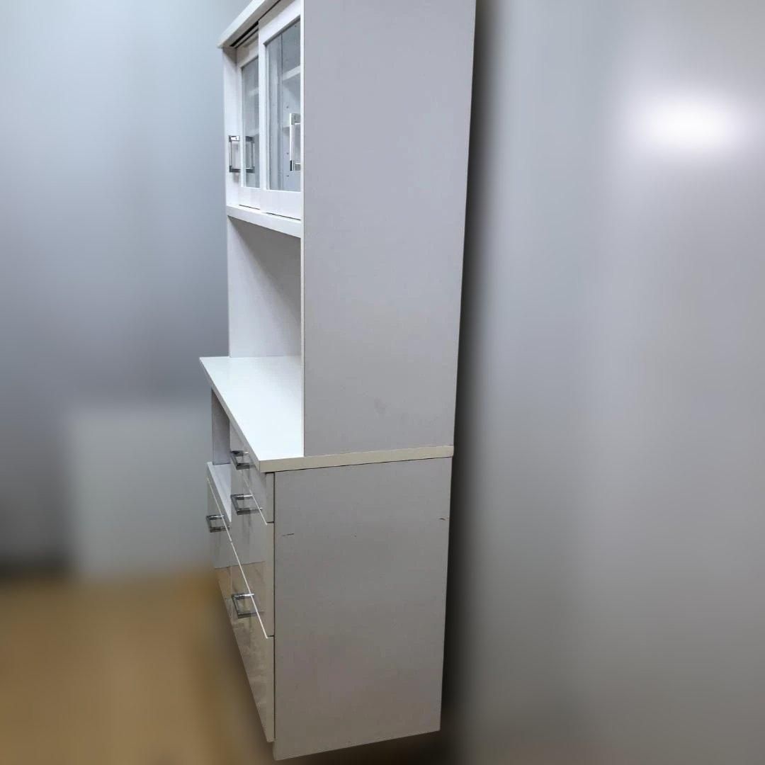 120cm キッチンボード 食器棚 カップボード レンジボード ホワイト 
