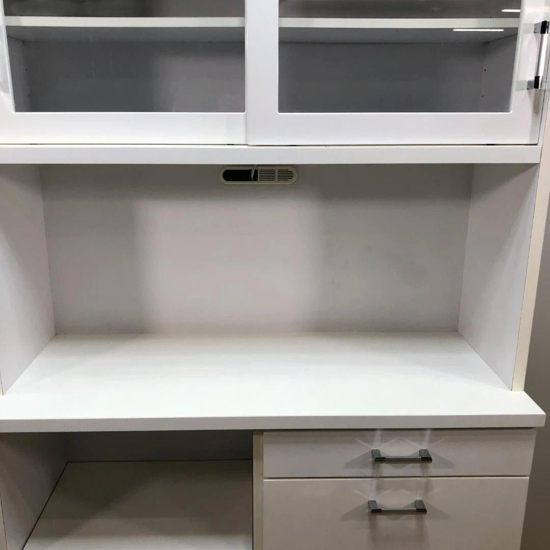 120cm キッチンボード 食器棚 カップボード レンジボード ホワイト 
