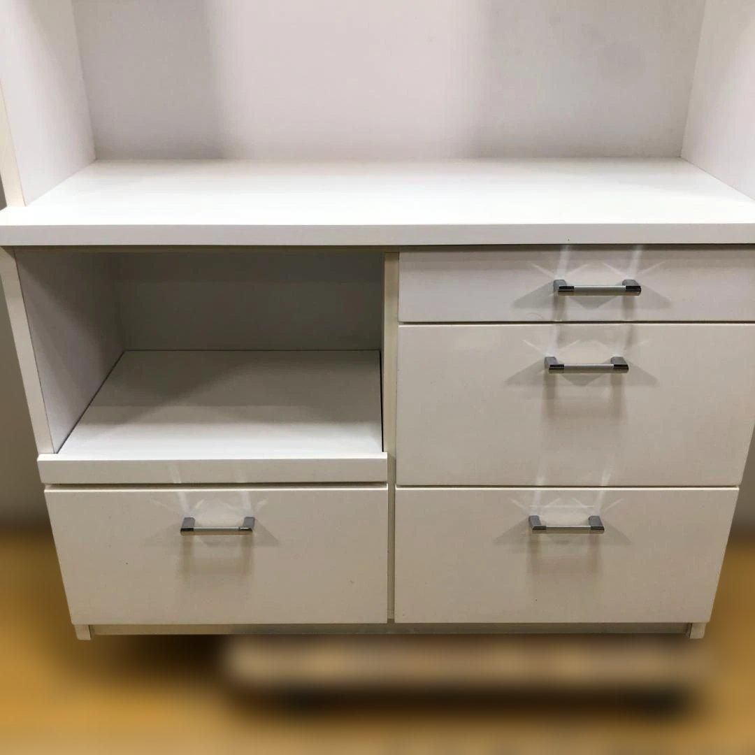 120cm キッチンボード 食器棚 カップボード レンジボード ホワイト 