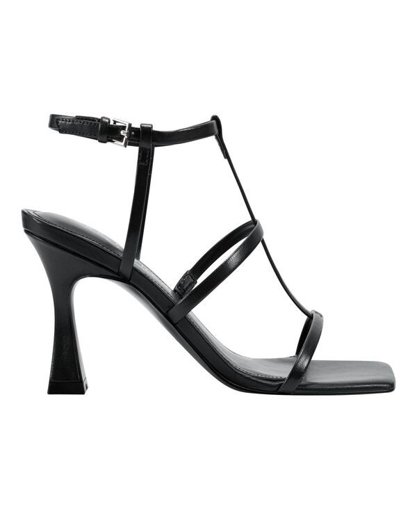 マーク・フィッシャー レディース シューズ サンダル Marc Fisher LTD Womens Dennie Square Toe Strappy Dress Sandals Black Leat