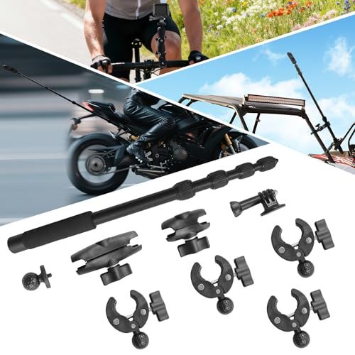 【新品】バイク アクション カメラ マウント ロッド オートバイ ウェアラブルカメラ バイク用 カメラ固定用 アルミ製 アクションロッド e75264ab