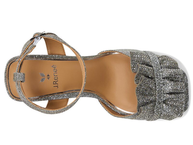 ジェイレニー レディース シューズ ヒール サンダル アンクル J Renee Almitankle Strap Sandals Pewter ピューター｜詳細画像