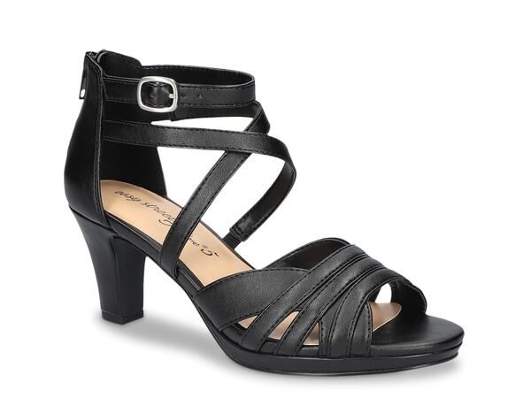 イージーストリート レディース シューズ ヒール サンダル Easy Street Crissa Sandal Black Synthetic ブラック