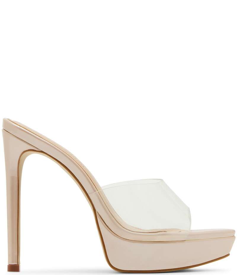 スティーブ マデン レディース シューズ サンダル プラットフォーム Steve Madden Motel Clear Platform Stiletto Dress Slide Sandals Bl
