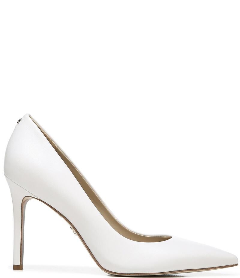 サムエデルマン レディース シューズ ヒール レザー Sam Edelman Hazel Leather Pointed Toe Pumps Bright White ホワイト