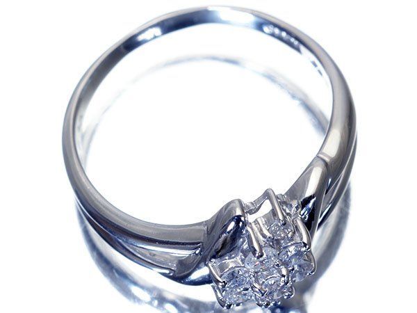 pt850 ジュエリーマキ ダイヤモンド リング フラワーモチーフ ジュエリー極】ジュエリーマキ CUTEなフラワーデザイン輝く！天然