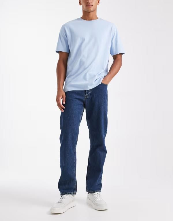 ジャック アンド ジョーンズ メンズ ボトムス デニムパンツ ジーンズ Jack Jones Chris straight jeans in dark Dark Blue ブルー