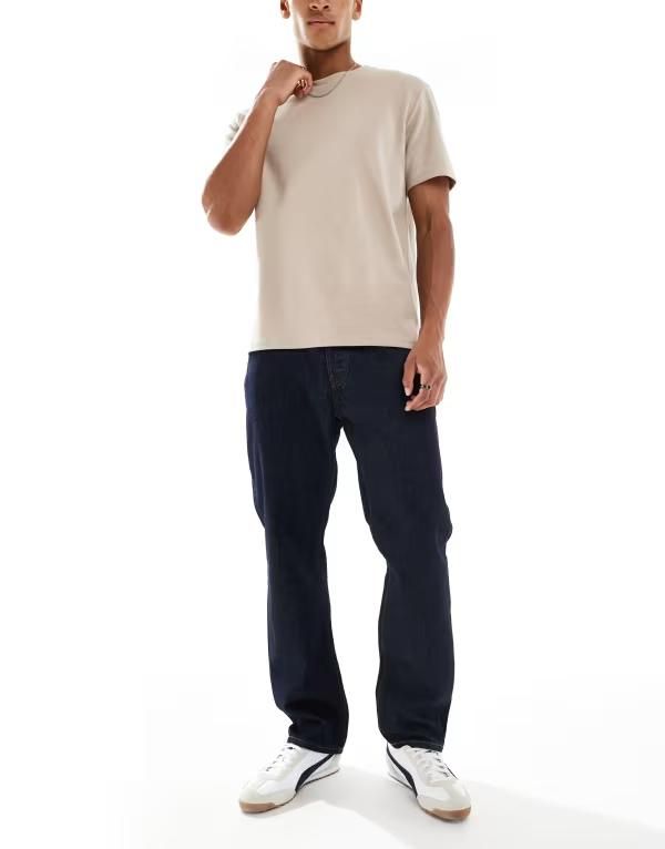 オンリーアンドサンズ メンズ ボトムス デニムパンツ ジーンズ ONLY SONS Edge straight fit jeans in rinse Dark Blue Denim デニム