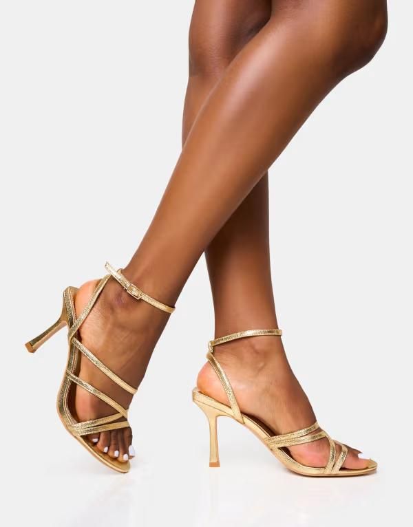 パブリックデザイア レディース シューズ ヒール Public Desire Free Spirit strappy mid heels GOLD ゴールド
