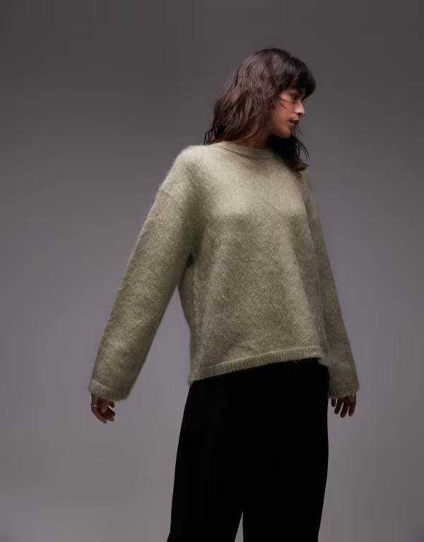 アンドアザーストーリーズ レディース アウター ニット・セーター セーター ニット Other Stories mohair super soft fluffy knit sweater Khaki