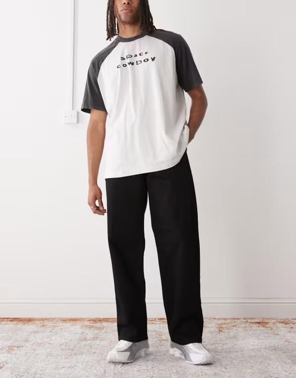 ウィークデイ メンズ ボトムス デニムパンツ ジーンズ Weekday Sphere low waist loose fit jeans acid wash Black rinse ブラック