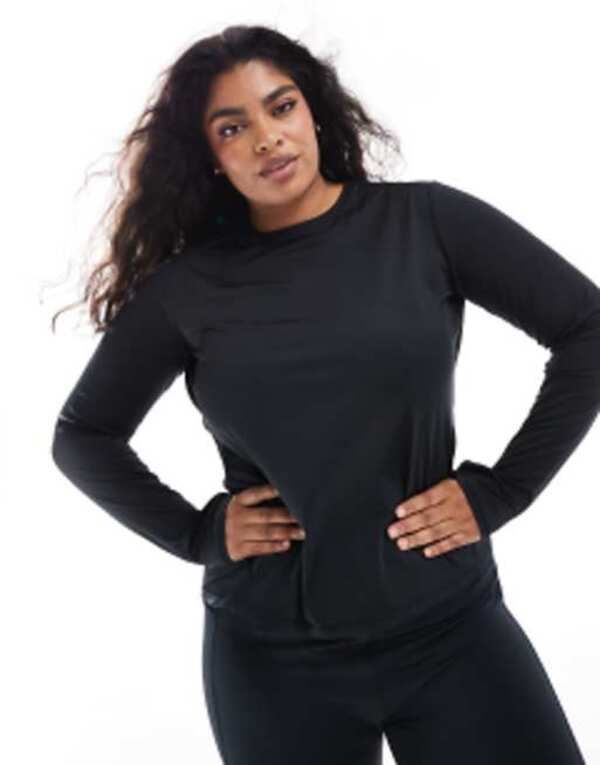 エイソス レディース トップス Tシャツ ASOS 4505 Curve Icon long sleeve running top Black ブラック 9,865円