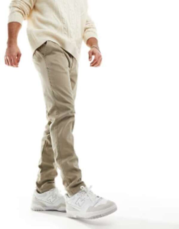 ジャック アンド ジョーンズ メンズ ボトムス カジュアルパンツ スリムフィット Jack Jones Intelligence slim fit chinos in sand Beige ベージュ