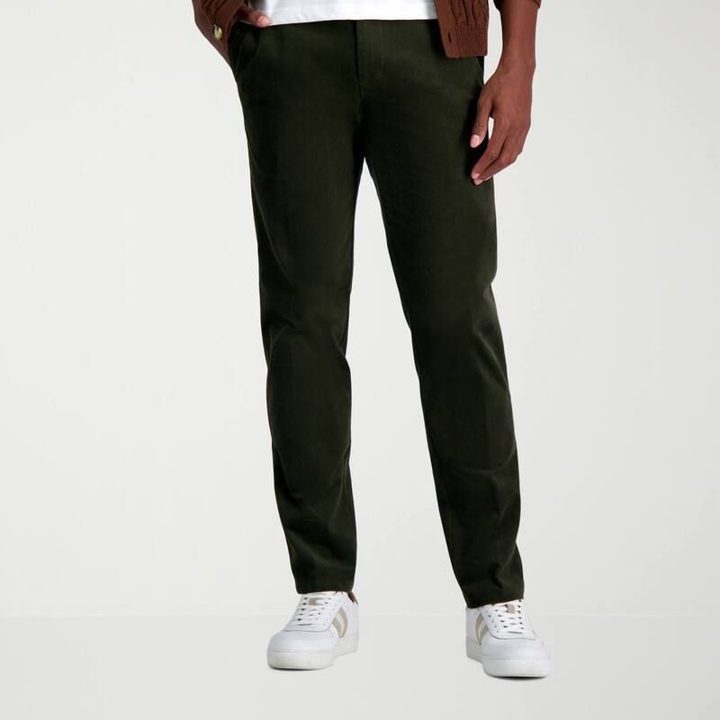 ハガー メンズ ボトムス カジュアルパンツ コーデュロイ Mens Haggar Straight Fit Stretch Corduroy Pants Military Green グリーン