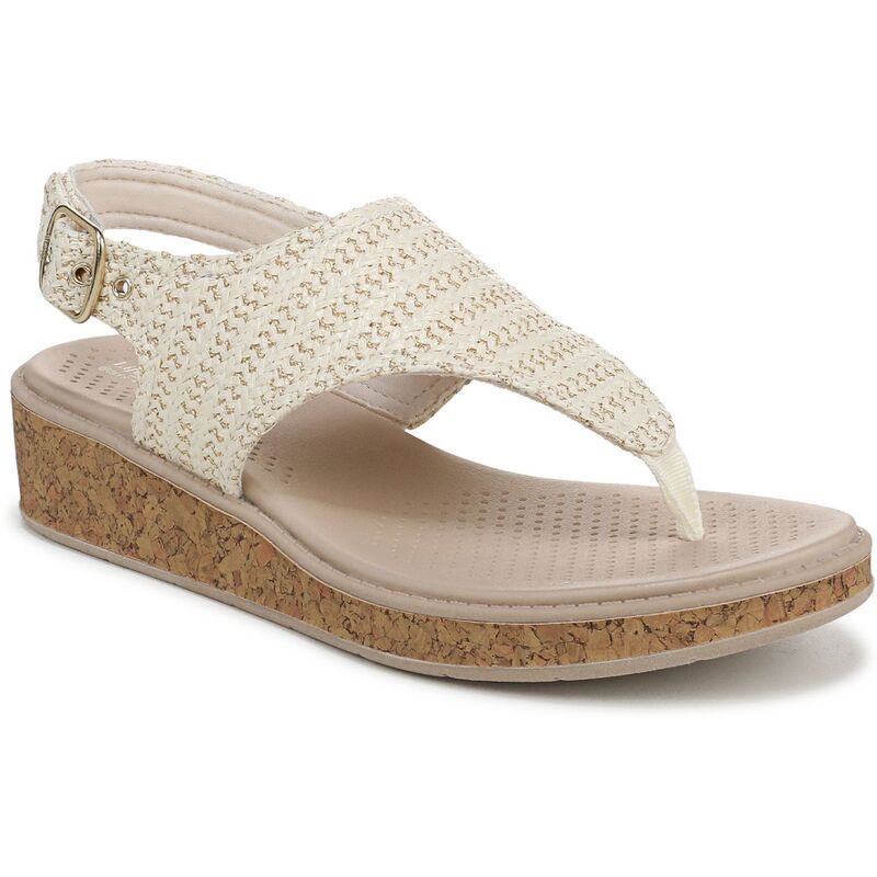 ライフストライド レディース シューズ サンダル LifeStride Beachy Womens Raffia Thong Sandals Off White オフホワイト