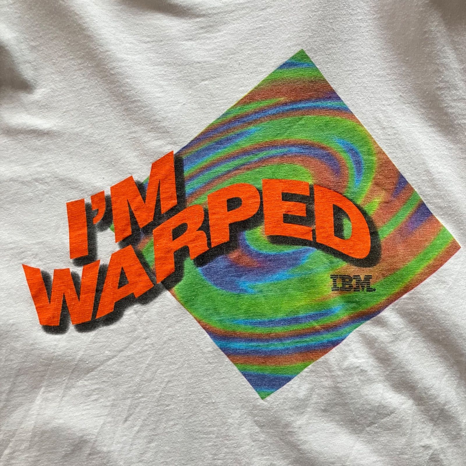 90s IBM アイビーエム I'M WARPED OS/2 Warp 企業Tシャツ サイケ