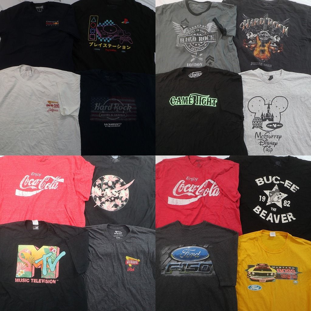 古着卸 まとめ売り 企業 Tシャツ 16枚セット ( メンズ 2XL/3XL ) コカ・コーラ バッキーズ ハードロックカフェ 中古 古着 NF4621