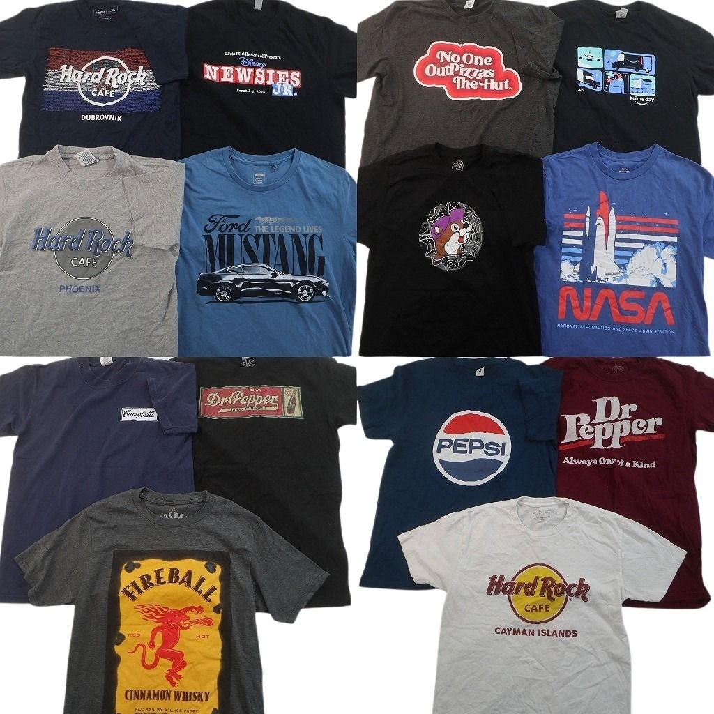 古着卸 まとめ売り 企業 Tシャツ 14枚セット ( メンズ Ｓ/Ｍ ) ドクターペッパー ハードロックカフェ ペプシ 中古 古着 NF4630