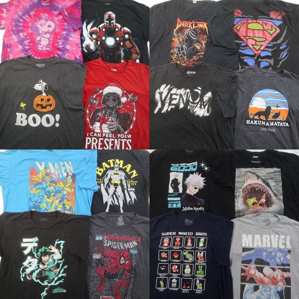 古着卸 まとめ売り キャラクター Tシャツ 16枚セット ( メンズ 2XL ) マリオ 僕のヒーローアカデミア ゼルダの伝説 中古 古着 NF4631 13,020円