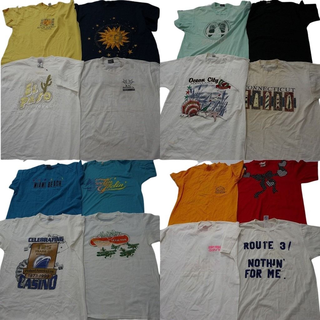 古着卸 まとめ売 ヴィンテージ シングルステッチ Tシャツ 16枚セット ( メンズ Ｌ ) ジャージーズ フルーツオブザルーム 中古 古着 NF4657