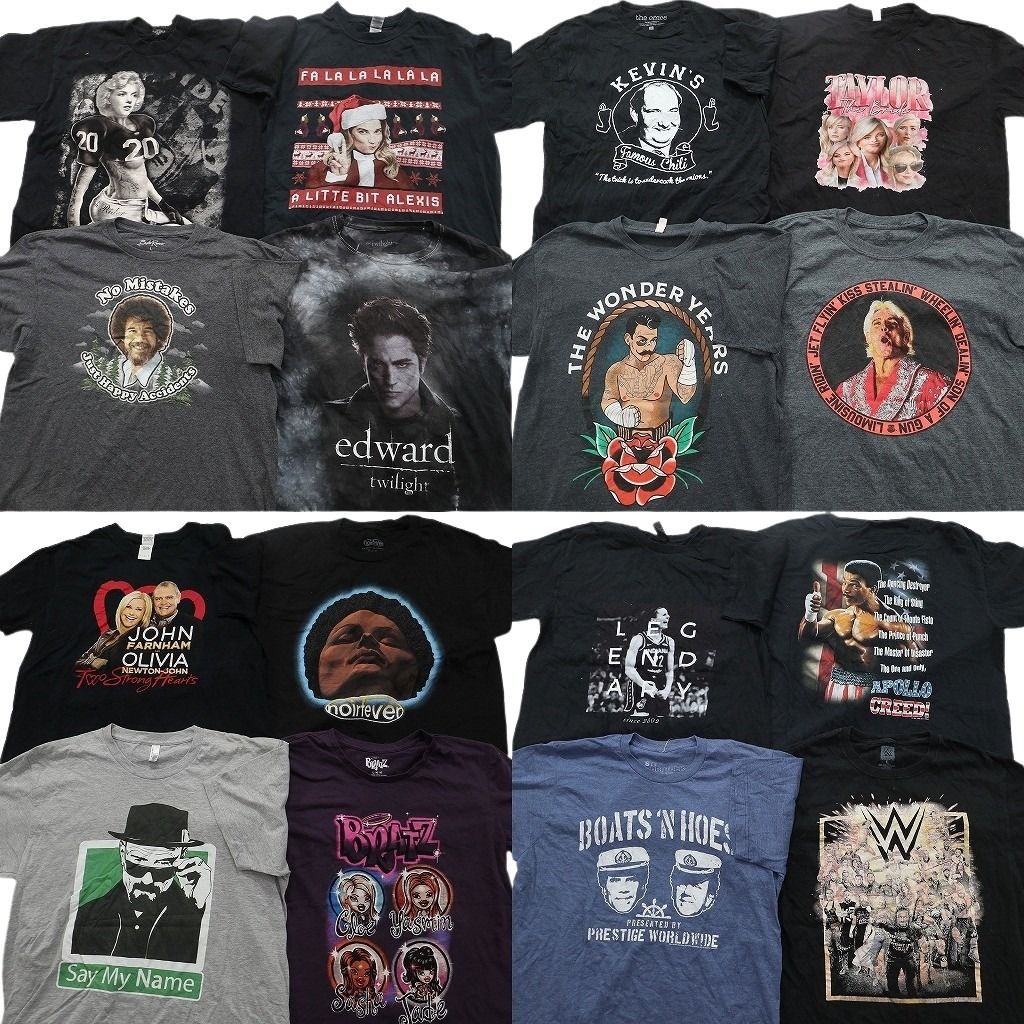 古着卸 まとめ売り 人物 Tシャツ 16枚セット ( メンズ Ｌ ) バスケットボール プロレス テイラースイフト 中古 古着 NF4671