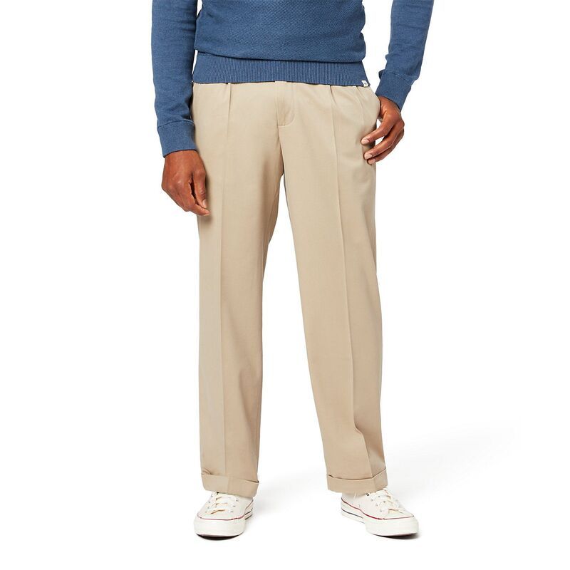 ドッカーズ メンズ ボトムス カジュアルパンツ リラックスフィット プリーツ Mens Dockers Relaxed Fit Comfort Stretch Pleated Cuffed Khaki